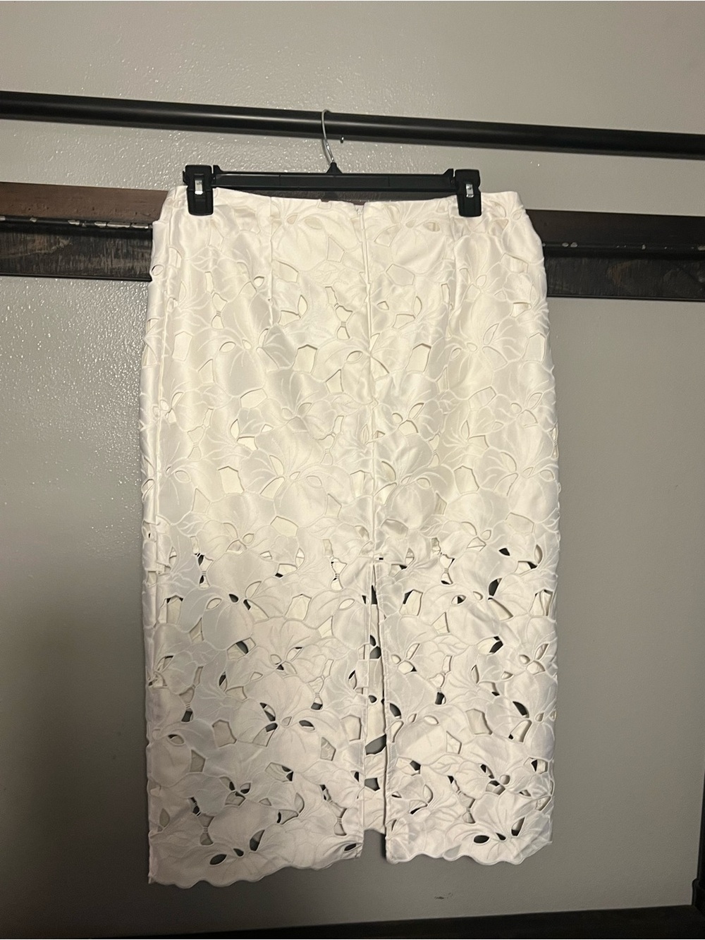 Women's White BRODERIE ANGLAISE SATIN SHIRT and Skirt - Elegant Feminine Design - Picture 5 of 10